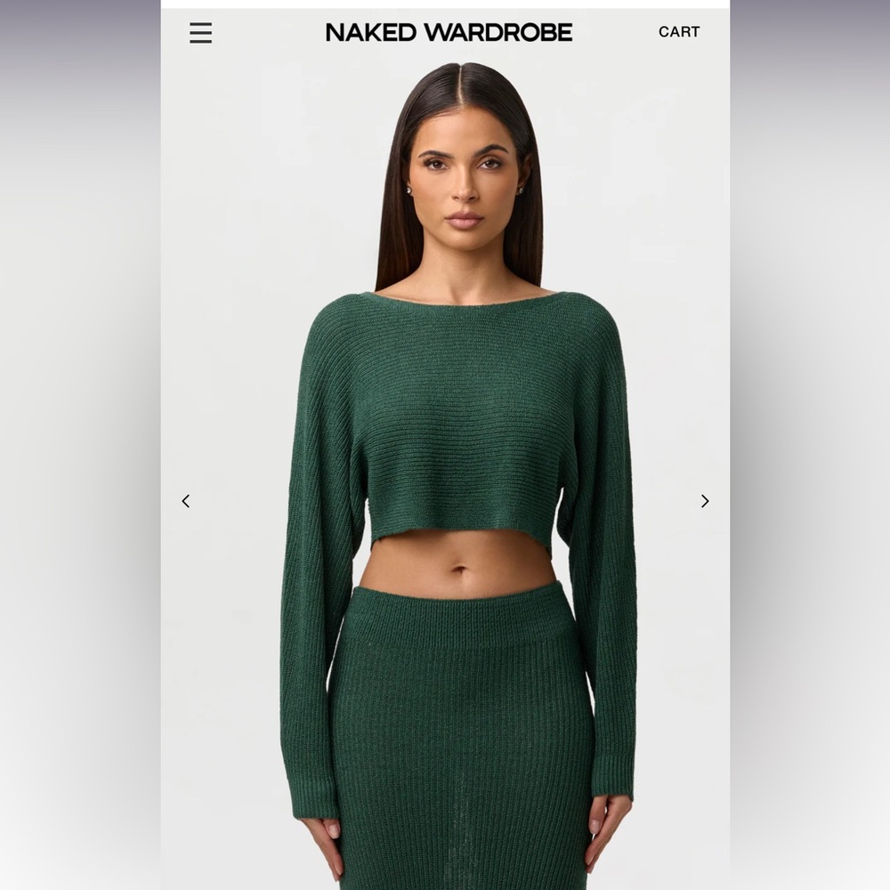 Knit Off Shoulder Crop Top, Naked Wardrobe